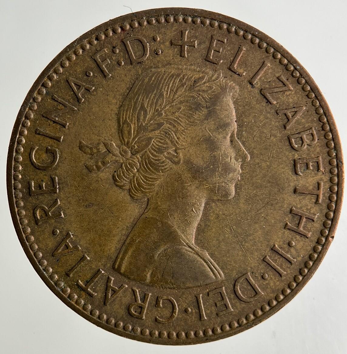 1960 Elizabeth II 2nd Half-Penny Coin | Fine Collectable Grade