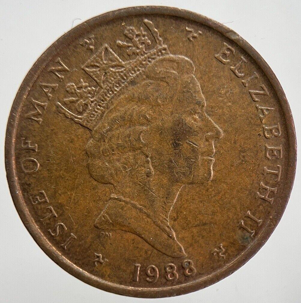 1988 Isle of Man 1p Penny One Pence Coin | Very High Grade | a4803