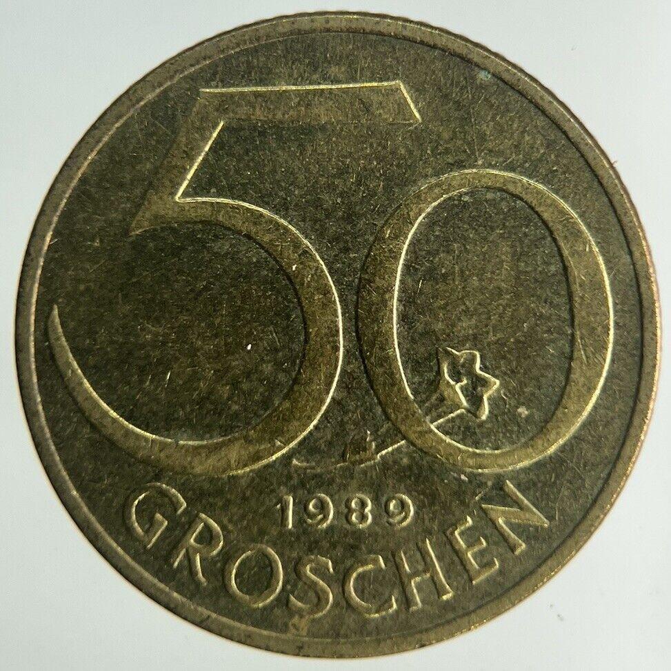 1989 Austria 50 Groschen Coin | Fine Collectable Grade