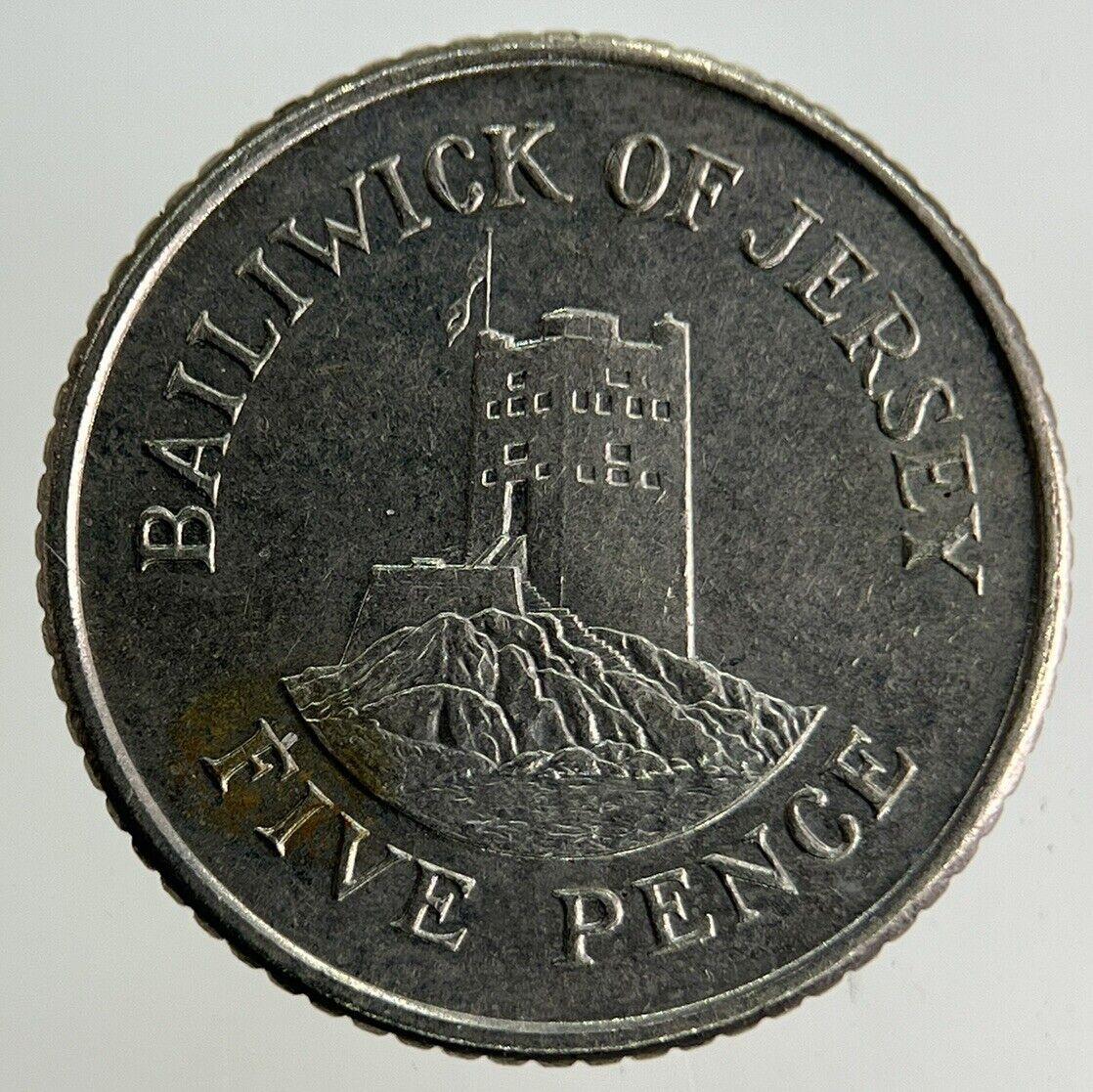 1990 Jersey 5p Five-Pence Coin | Fine Collectable Grade