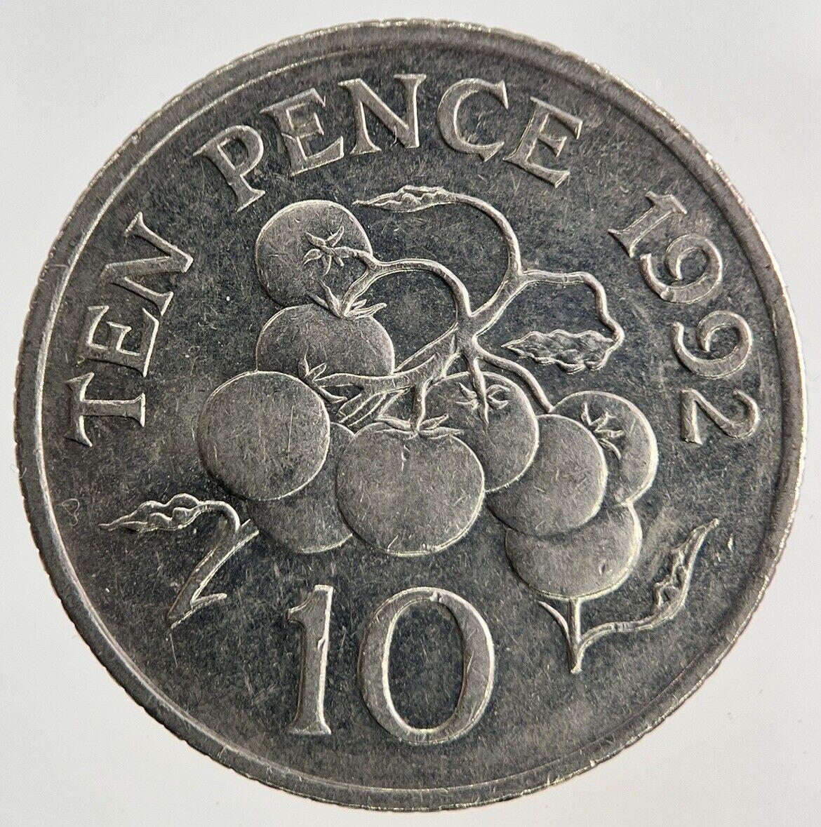 1992 Guernsey 10p Ten-Pence Coin | Fine Collectable Grade