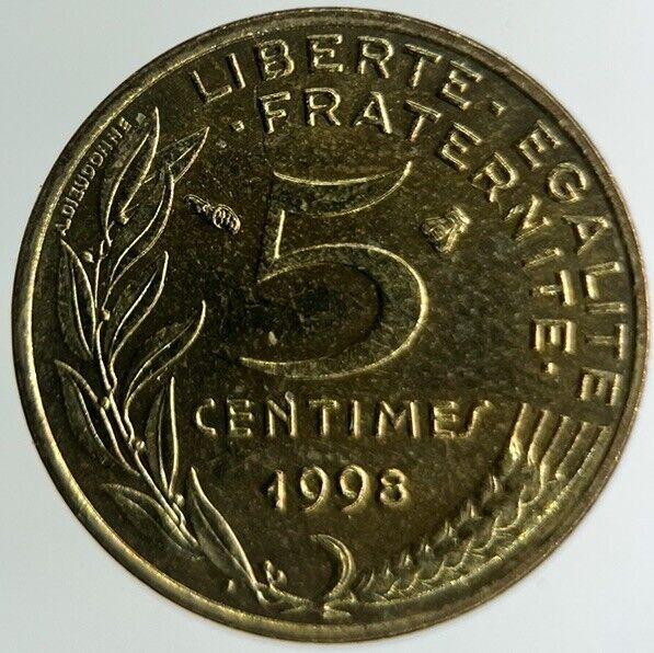 1998 France 5 Centimes Coin | Fine Collectable Grade