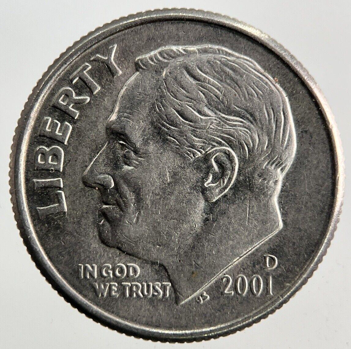 2001-D US USA Roosevelt Dime Coin | Very High Grade