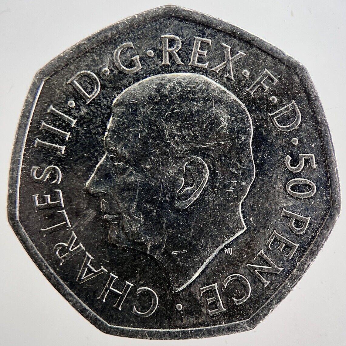 2022 Charles III 3rd Coronation 50 Pence 50p British Coin | Fine Grade | a6217