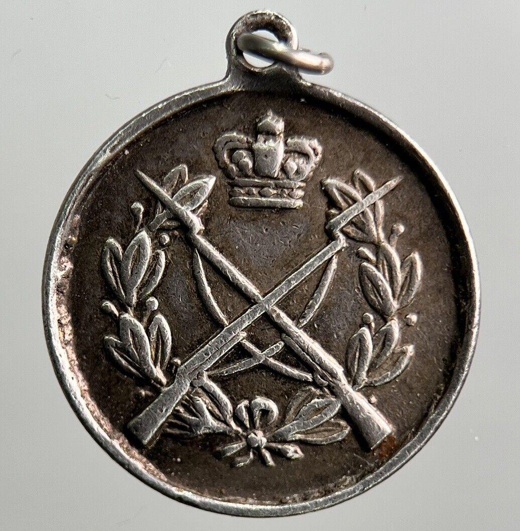 Antique Victorian Silver Boer War Coin Medallion Charm | a3067