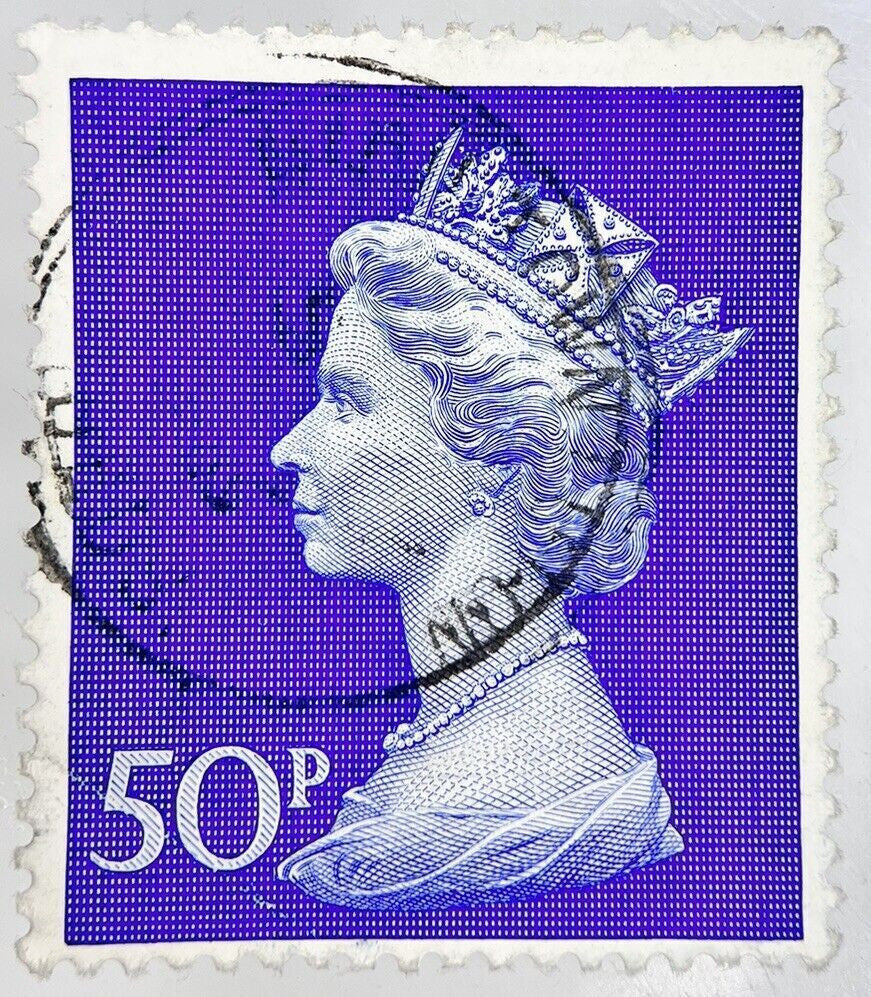 British Elizabeth II Large 50 Fifty-Pence Stamp | Collectable Grade