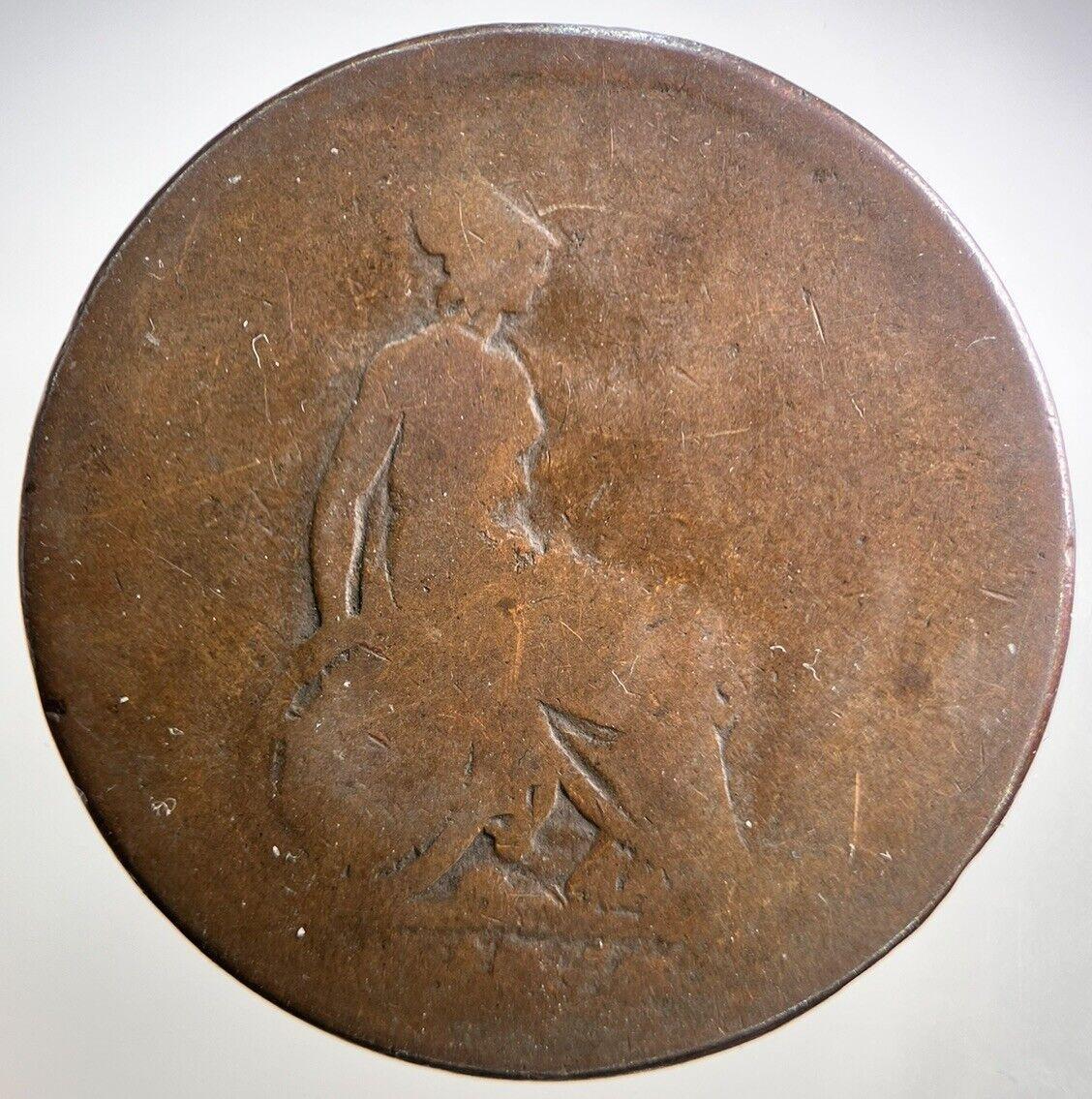 British George IV Penny Coin | Worn Grade | a3074