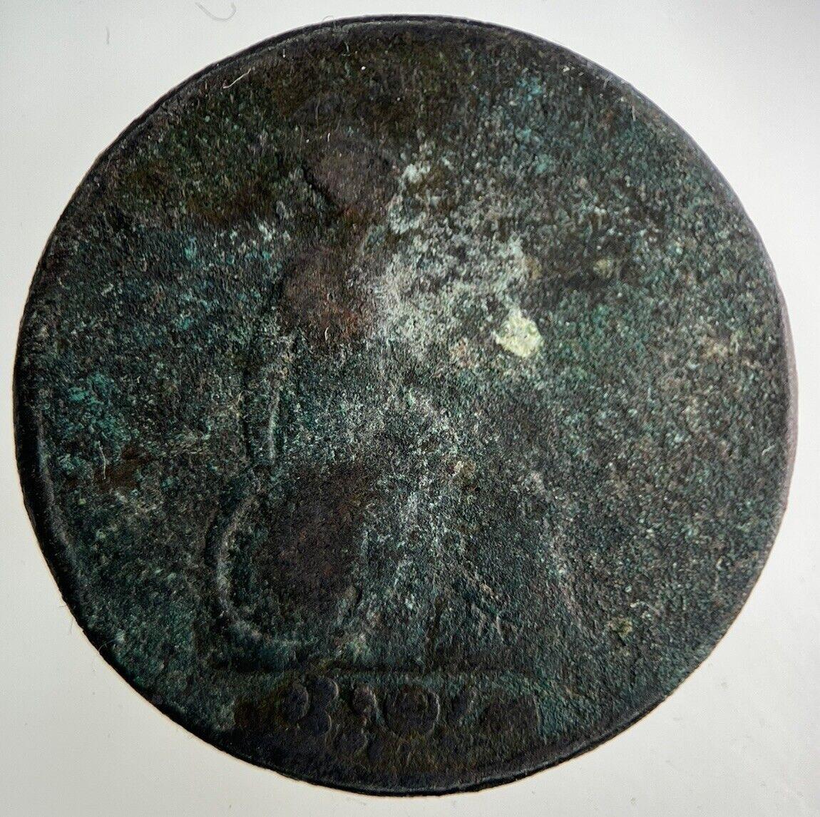 British George IV Half-Penny Coin | Fair Grade