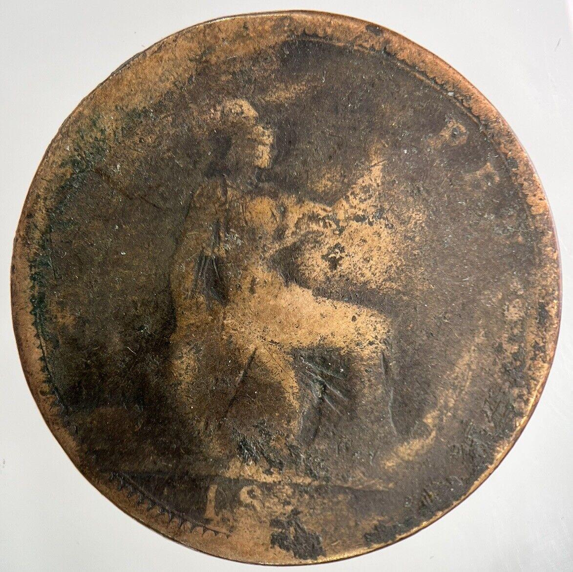 British Victoria One Penny Coin | Worn Grade