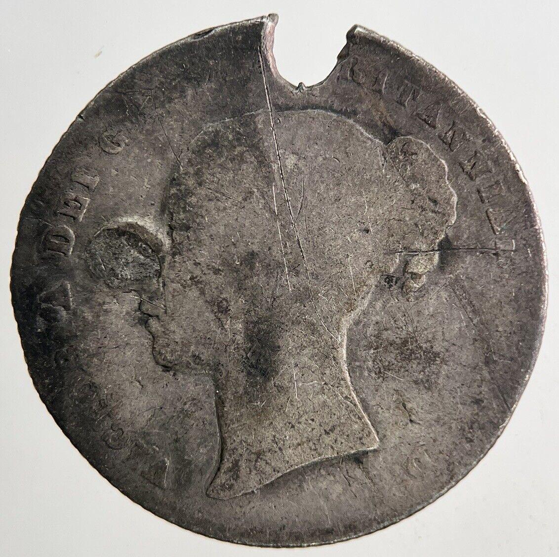 British Victoria Shilling Silver Coin | Worn Grade