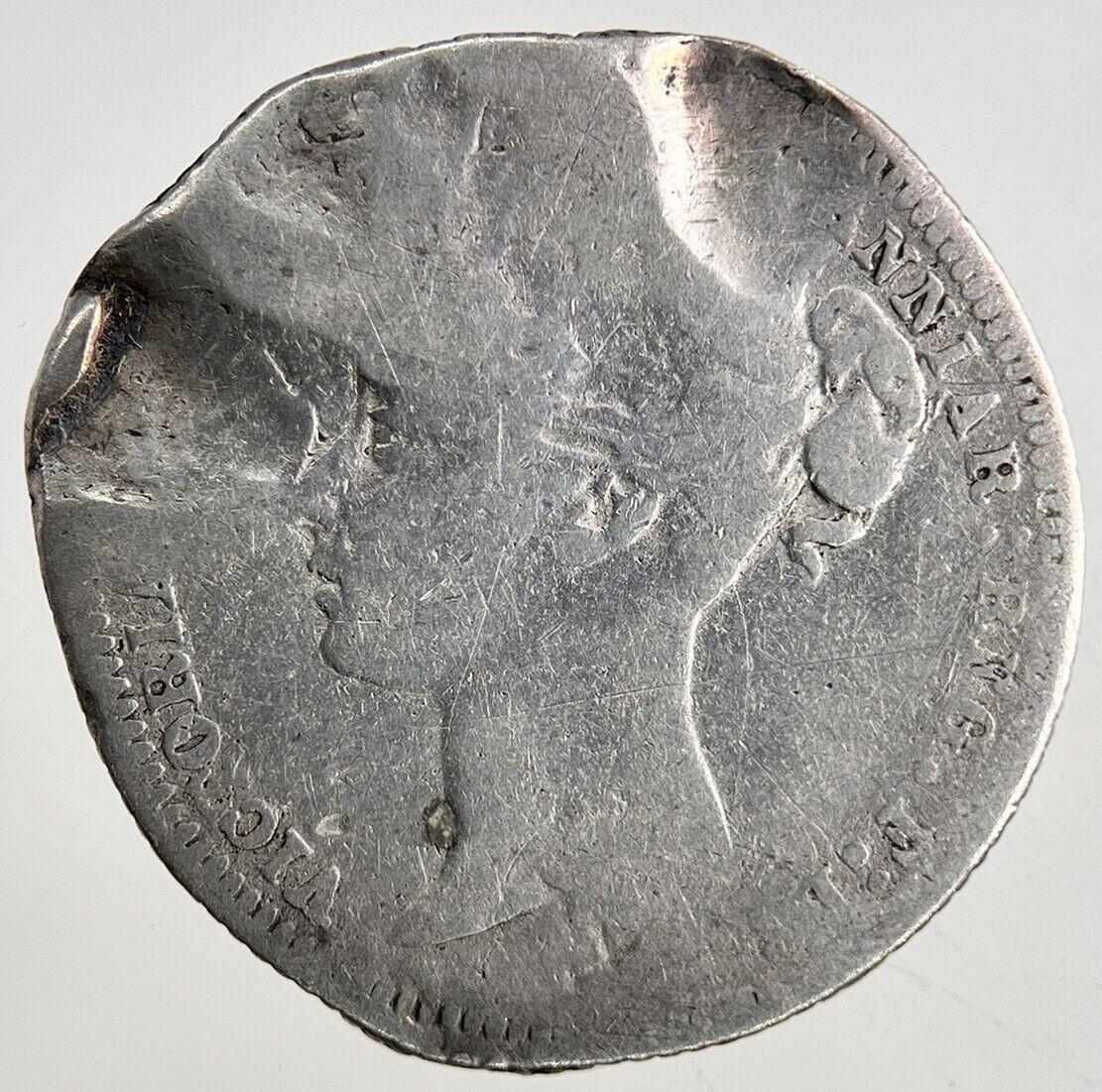 British Victoria Sixpence Silver Coin | Worn Grade