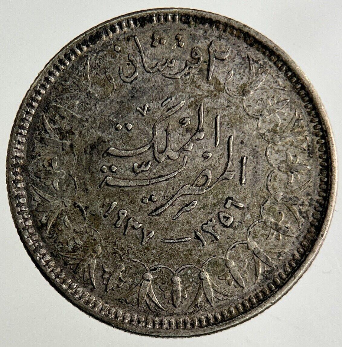 Egypt 2 Piastres Silver Coin | Fine Collectable Grade