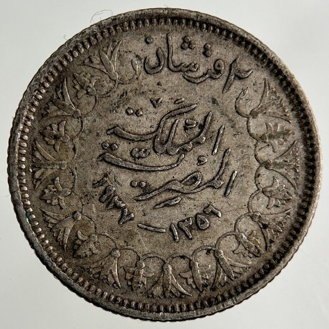 Egypt 2 Piastres Silver Coin | Fine Collectable Grade
