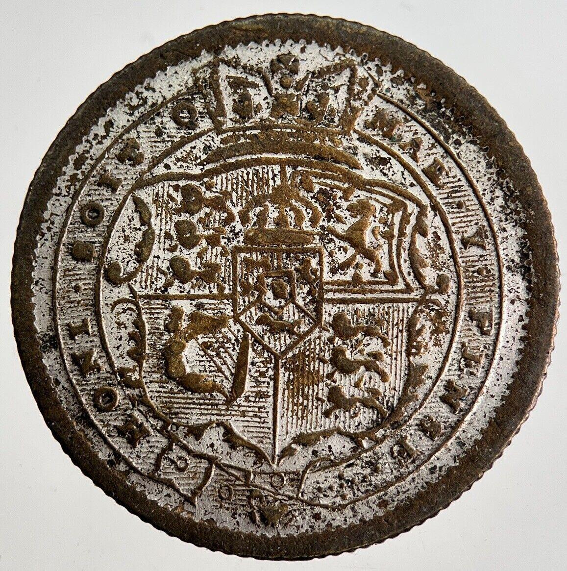 Old Forgery 1819 George III Shilling Coin | Fine Collectable Grade | a8763