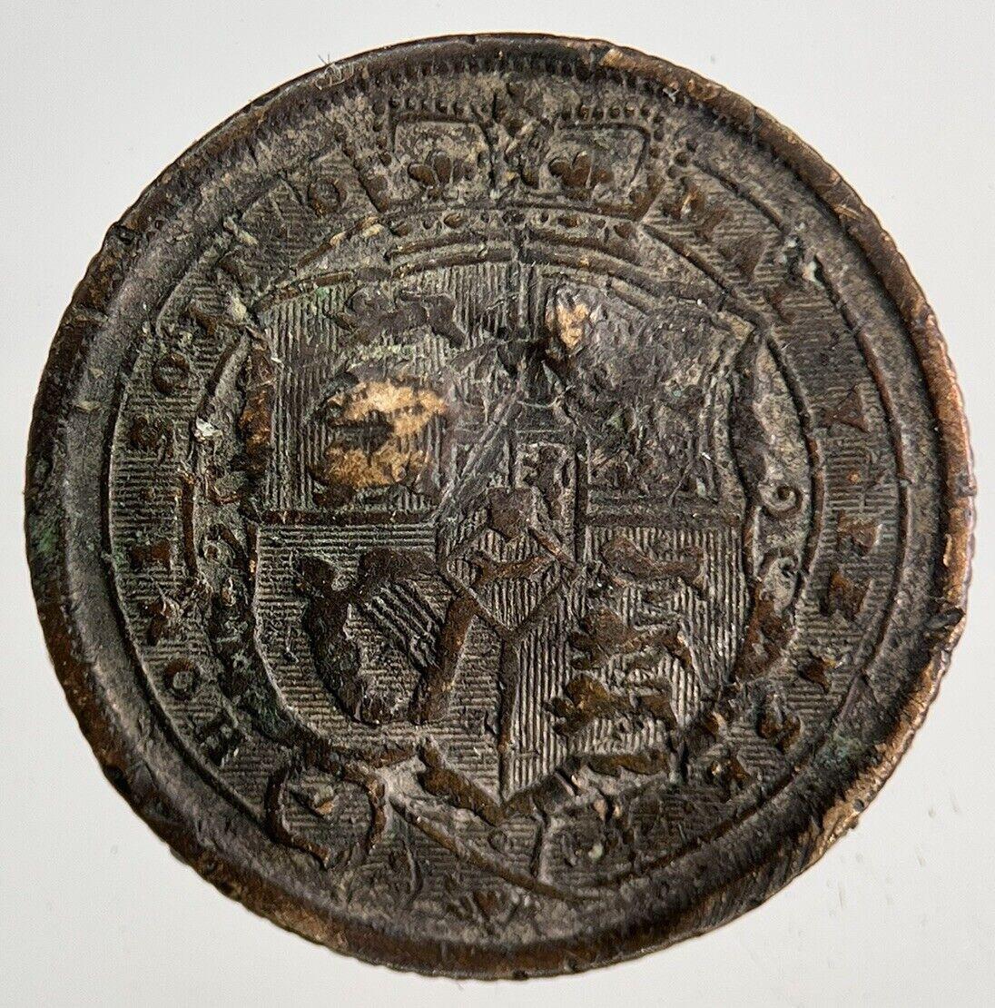 Old Copper Forgery 1819 George III 3rd Sixpence Coin | Fine Collectable Grade