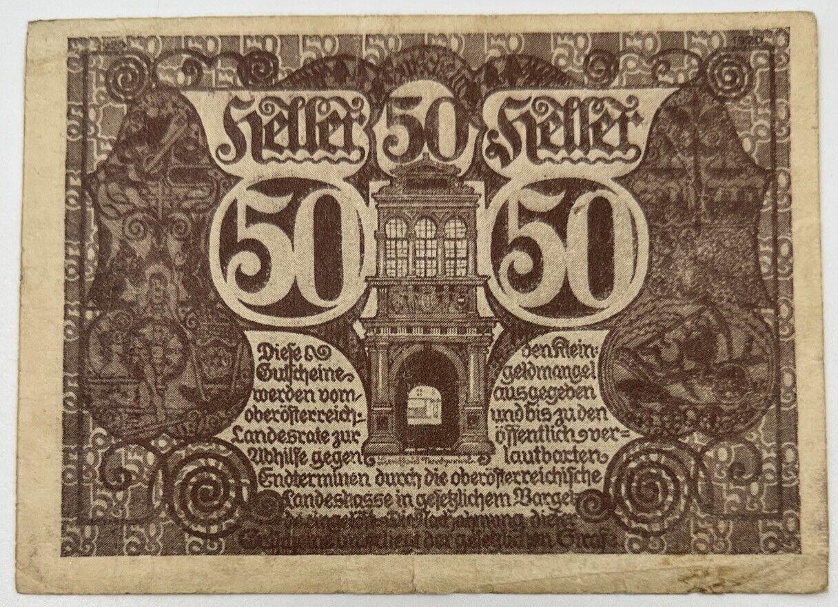 Old Vintage Austria 50 Heller Banknote | Collectable Grade
