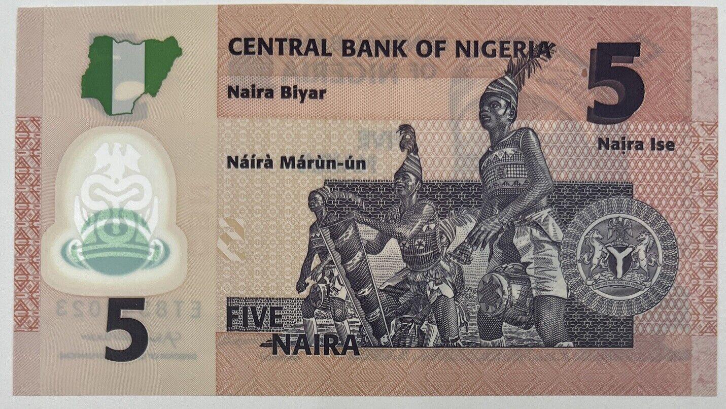 Old Vintage Africa Nigeria 5 Naira Banknote | Collectable Grade