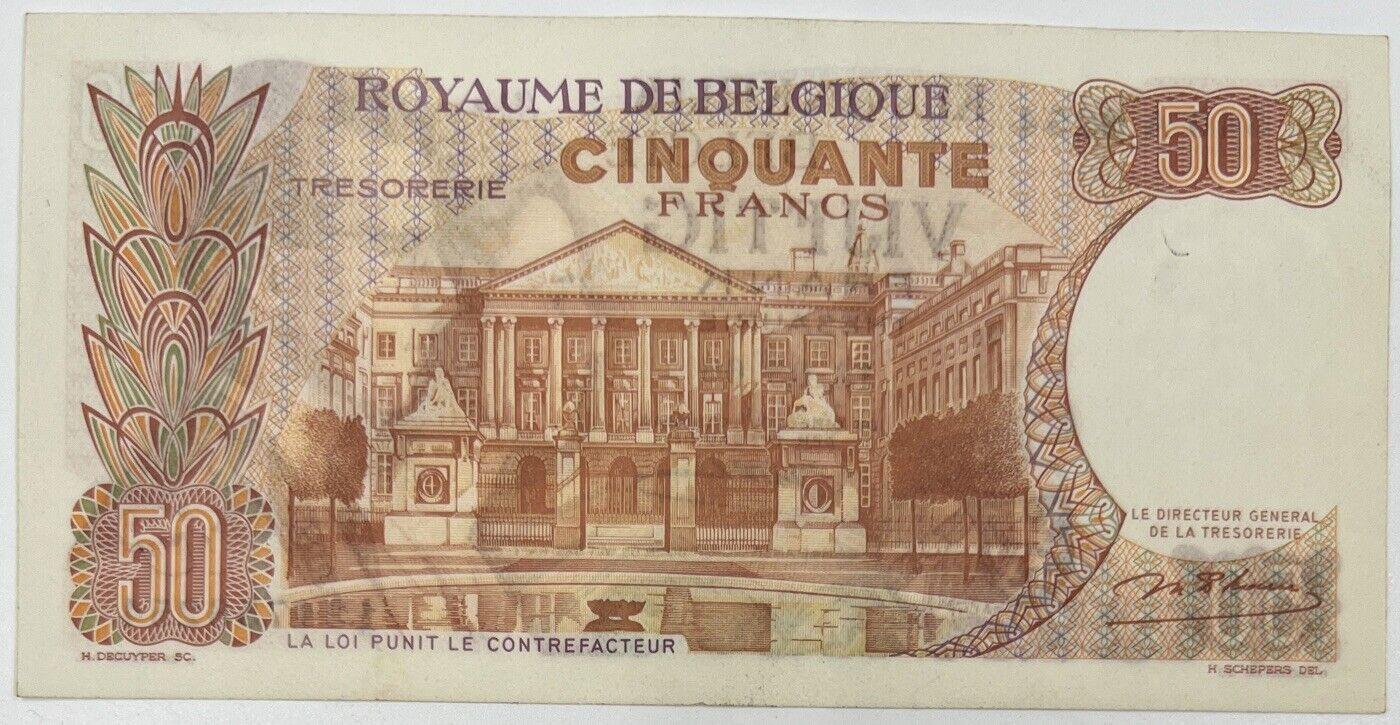 Old Vintage Belgium 50 Francs Banknote | Collectable Grade