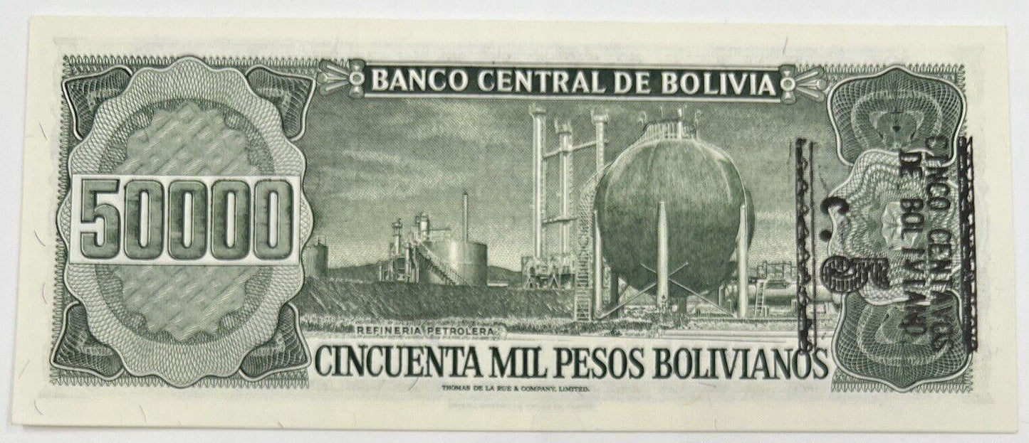 Old Vintage Bolivia 5000 Pesos Banknote | Collectable Grade