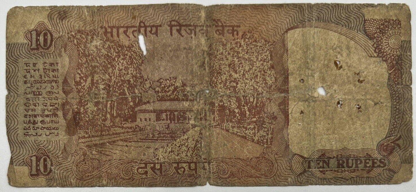 Old Vintage India 10 Rupees Banknote | Collectable Grade