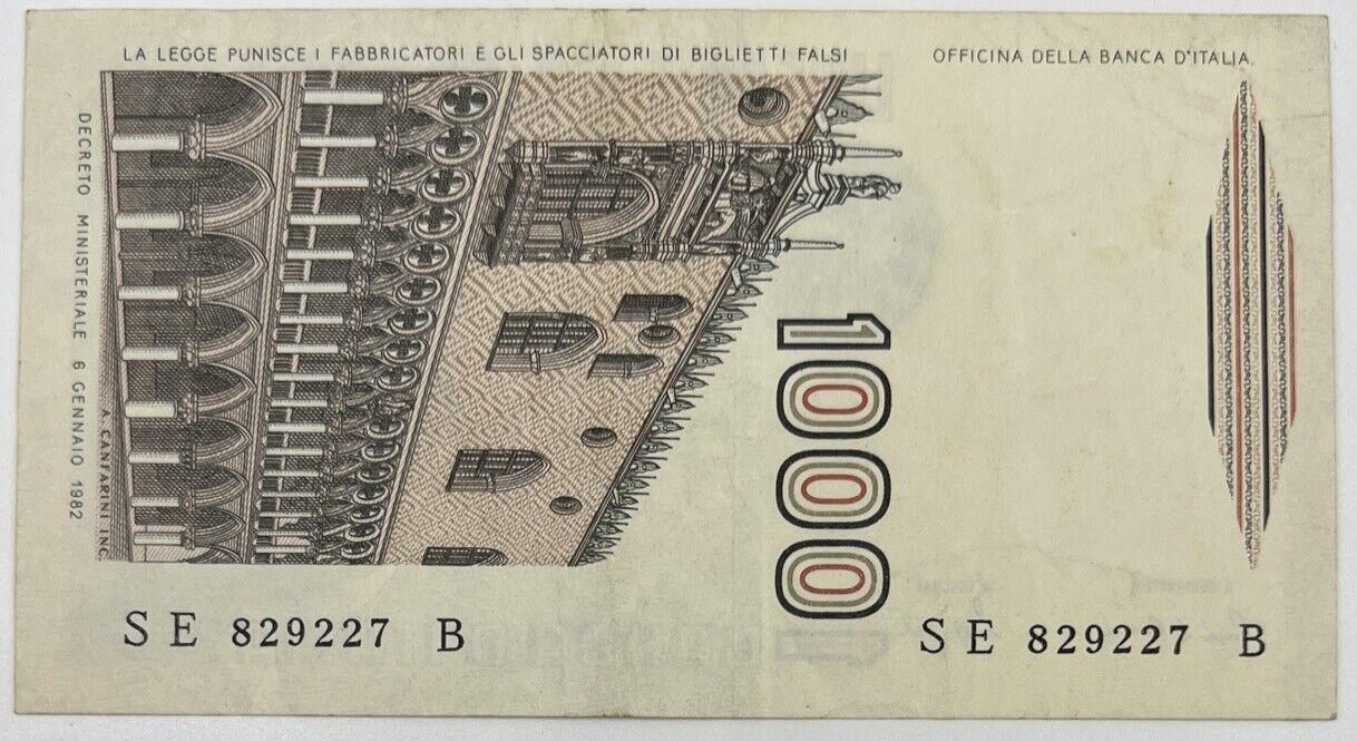 Old Vintage Italy 1000 Lire Banknote | Collectable Grade