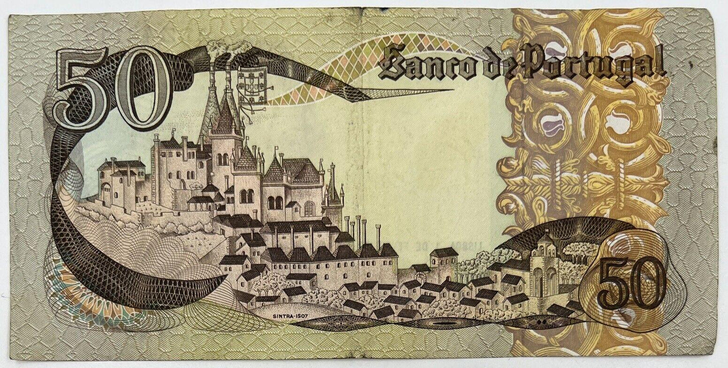 Old Vintage Portugal 50 Escudos Banknote | Collectable Grade