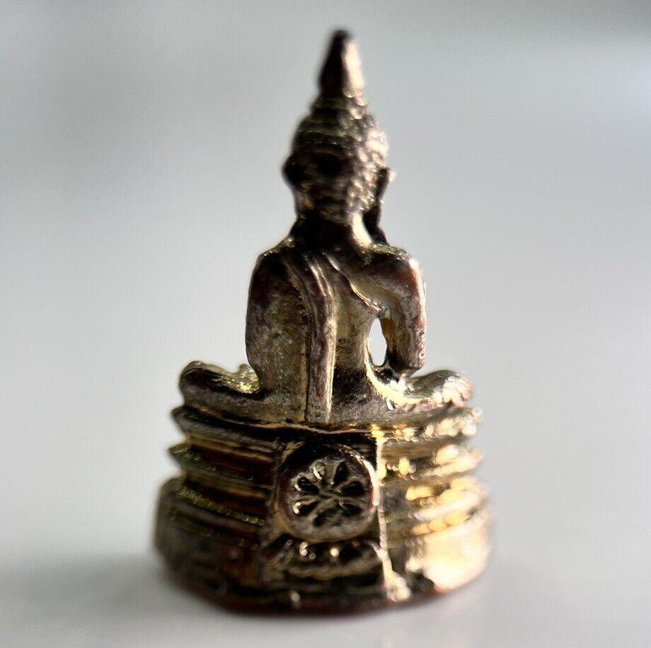 Thailand Old Vintage Thai Buddha Charm Metal Statue | Height 2.6cm