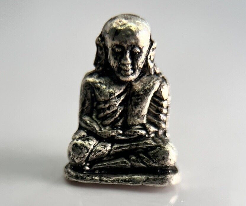 Thailand Vintage Thai Monk Charm Metal Statue | Height 1.5cm