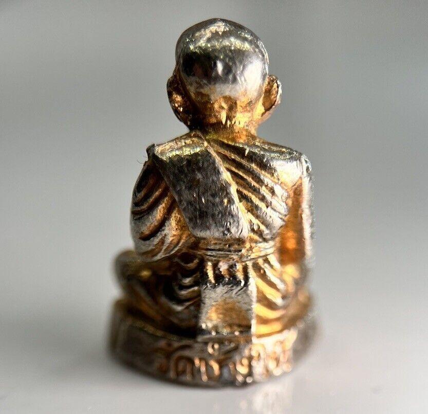 Thailand Vintage Thai Monk Charm Metal Statue | Height 2.5cm