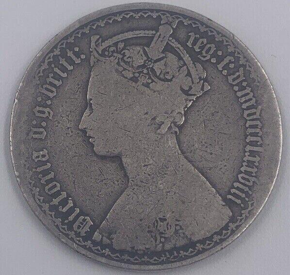 Victoria Gothic Florin | British Silver Coin | Fair Grade