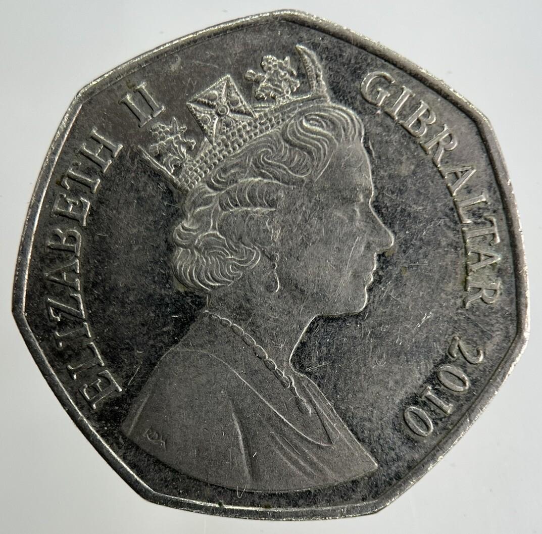 2010 Capture Of Gibraltar 50p Fifty-Pence Coin | Fine Grade
