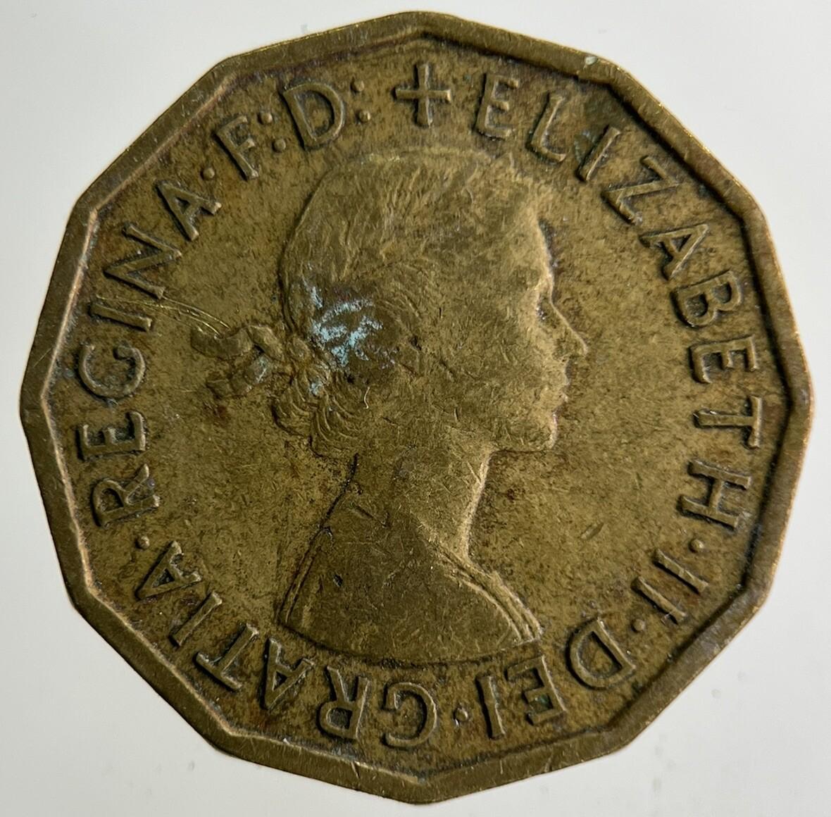 1960 Elizabeth II 2nd Brass Threepence Coin | Fine Collectable Grade