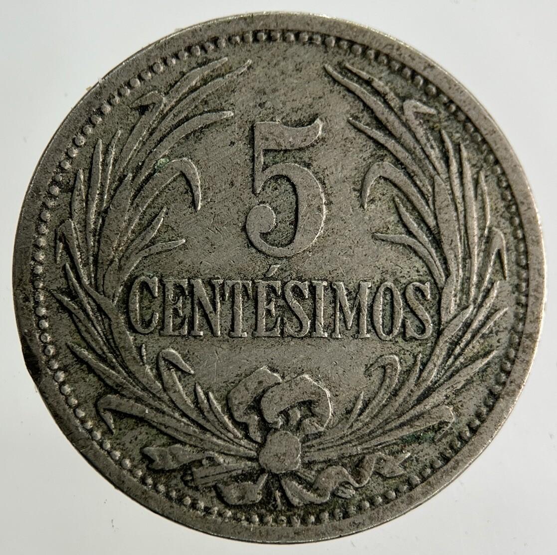 1909 Uruguay 5 Centesimos Coin | Fine Collectable Grade