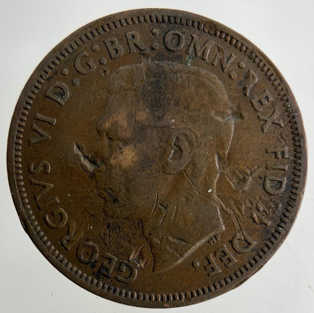 1950 George VI Half-Penny Coin | Fair Grade