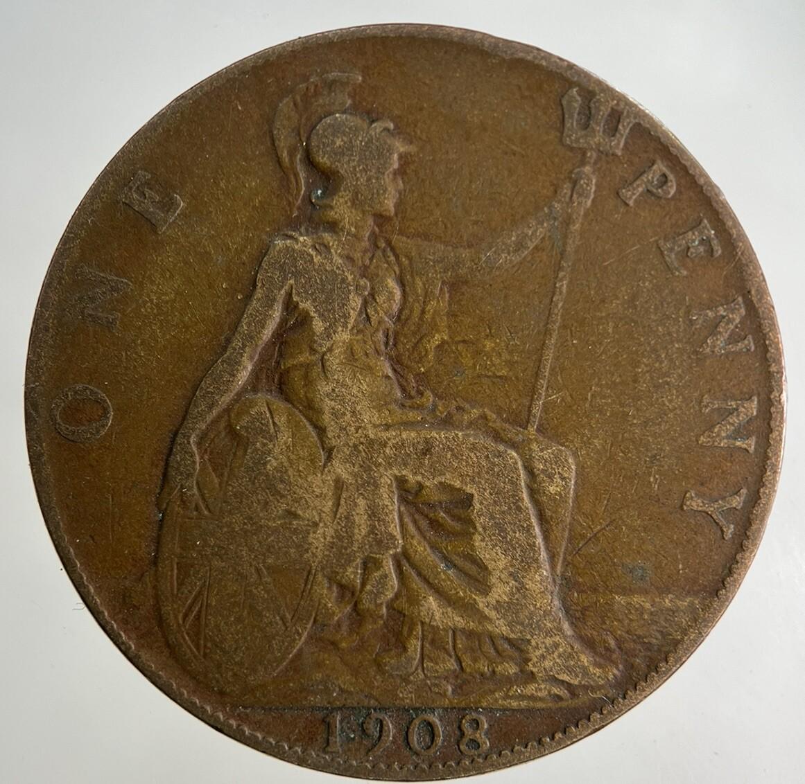 1908 Edward VII One Penny Coin | Collectable Grade