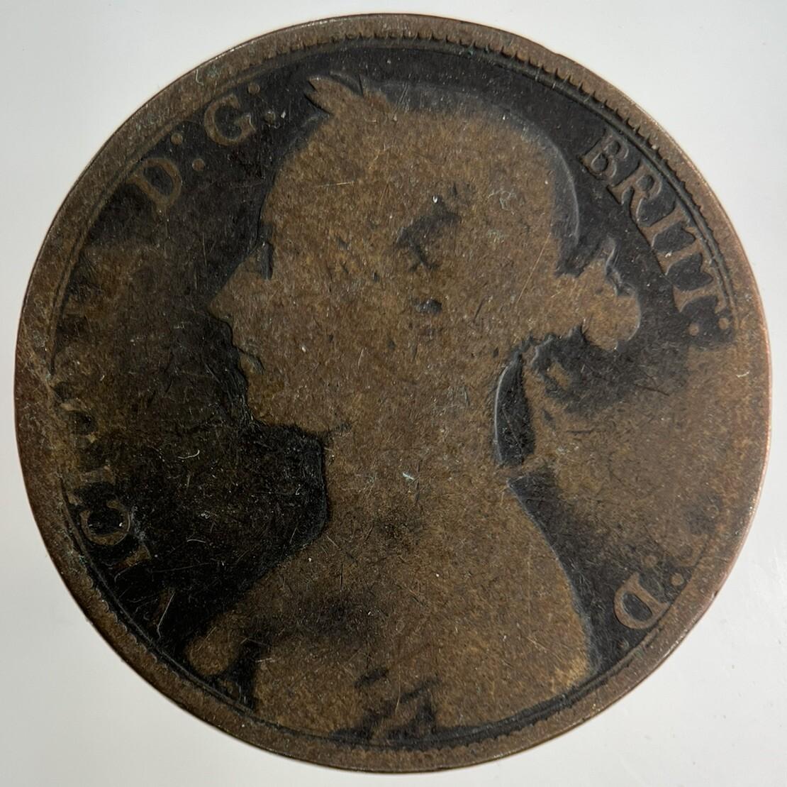 1890 Victoria One Penny Coin | Fair Grade