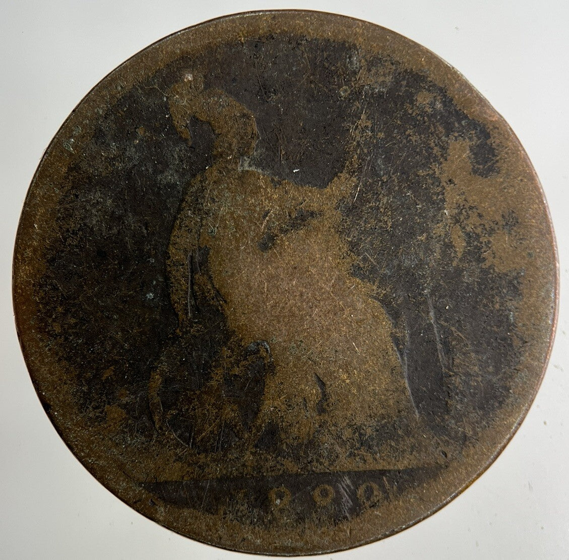 1889 Victoria One Penny Coin | Worn Grade