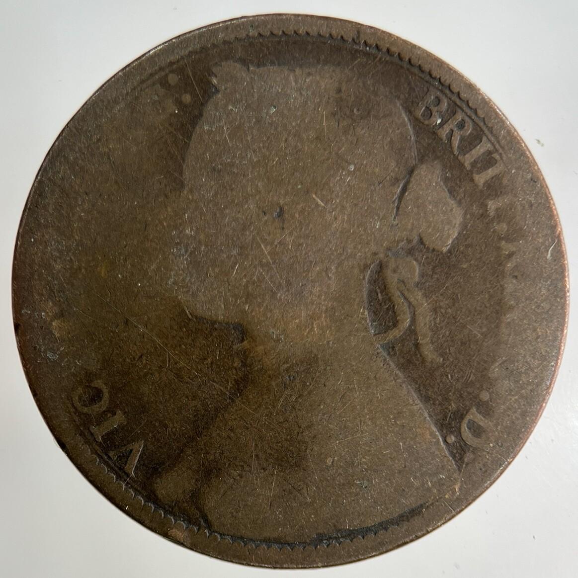 1874 Victoria One Penny Coin | Fair Grade