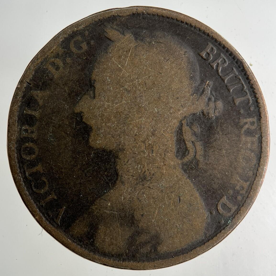 1890 Victoria One Penny Coin | Fair Grade