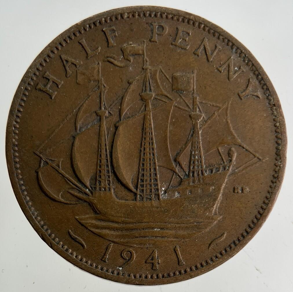 1941 George VI Half-Penny Coin | Collectable Grade
