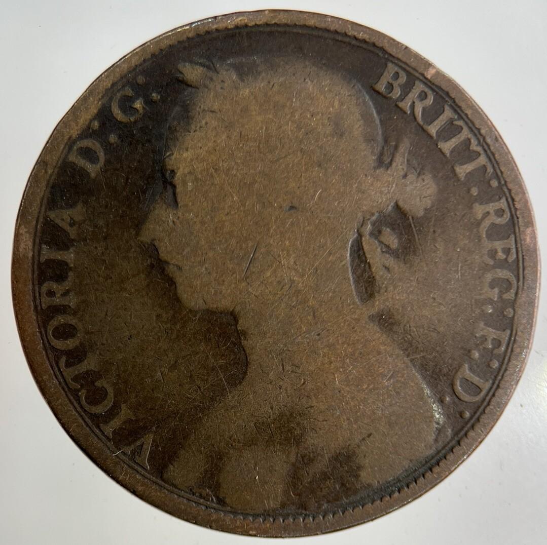 1891 Victoria One Penny Coin | Fair Grade