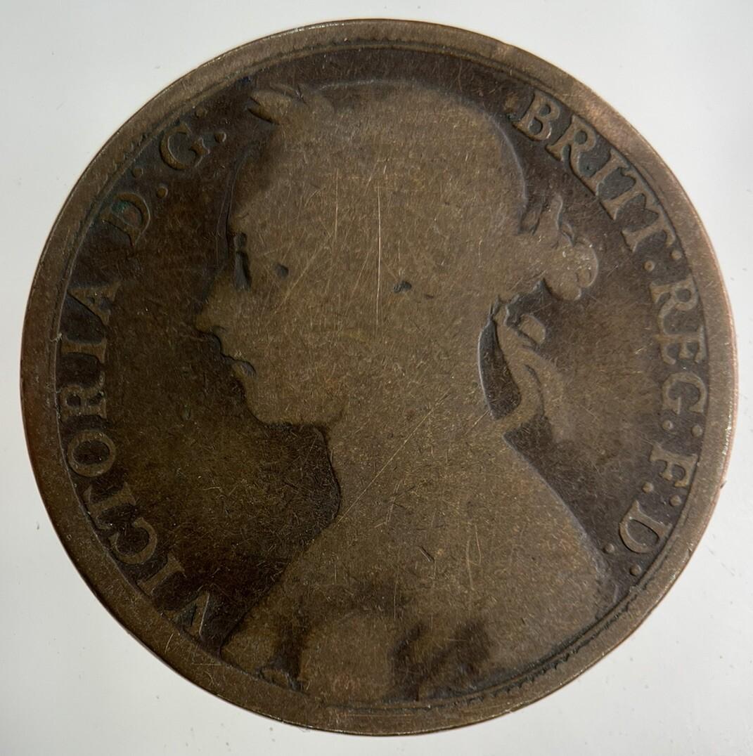 1891 Victoria One Penny Coin | Fair Grade