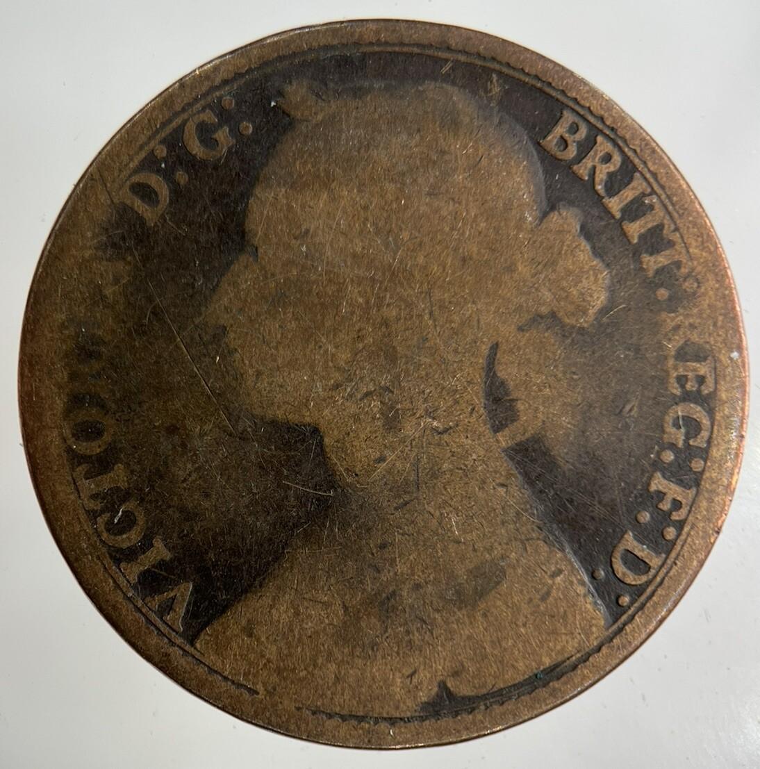 1879 Victoria One Penny Coin | Fair Grade