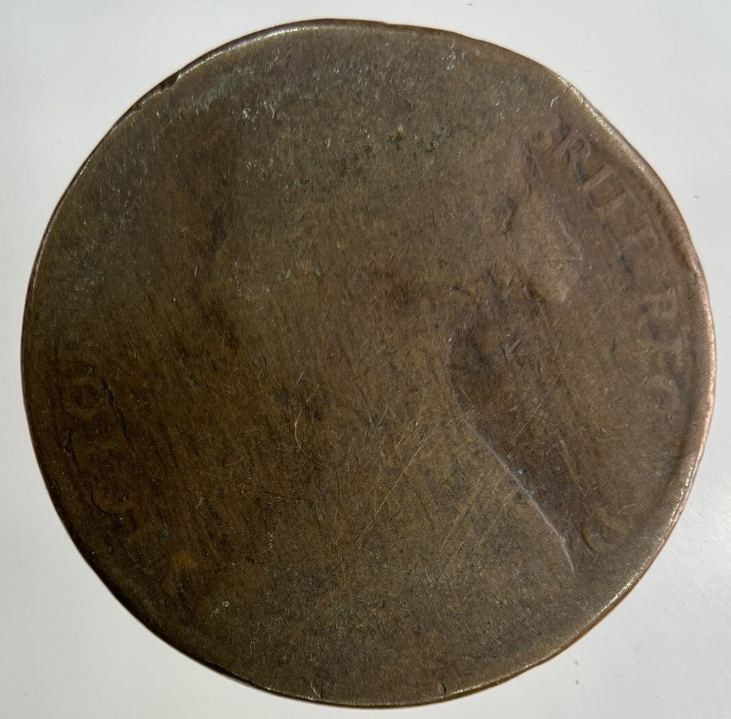 1861 Victoria One Penny Coin | Worn Grade