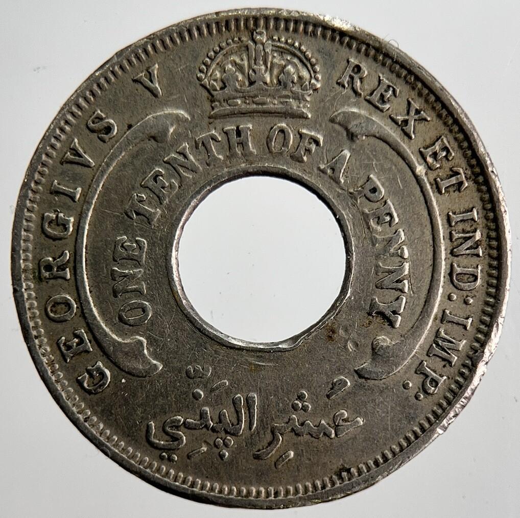 1931 British West Africa 1/10th Penny Coin | Fine Collectable Grade | a2534