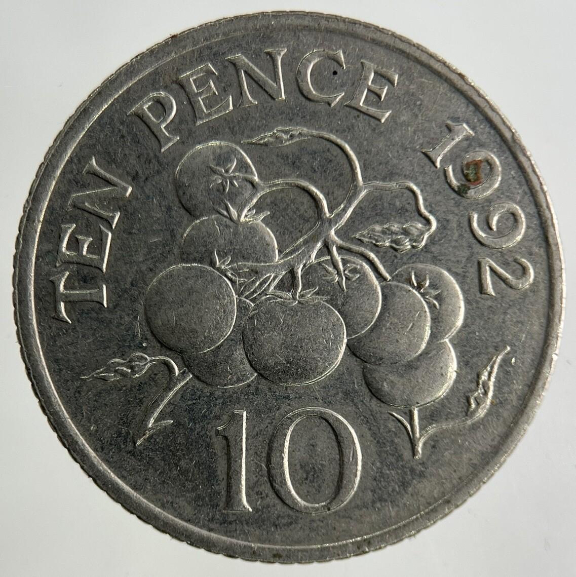 1992 Guernsey 10p Ten-Pence Coin | Fine Collectable Grade
