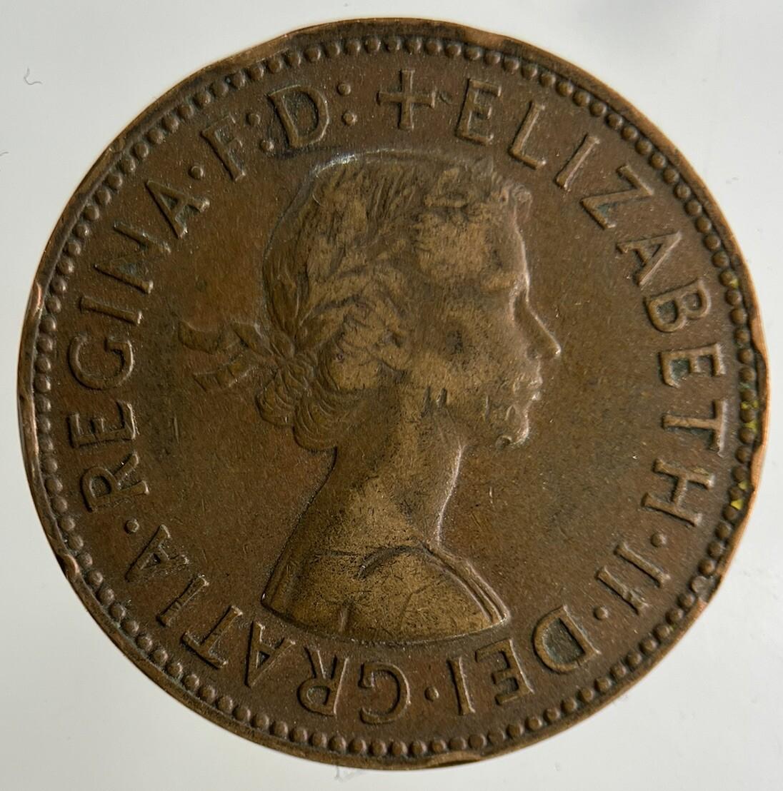 1958 Elizabeth II 2nd Half-Penny Coin | Fine Collectable Grade