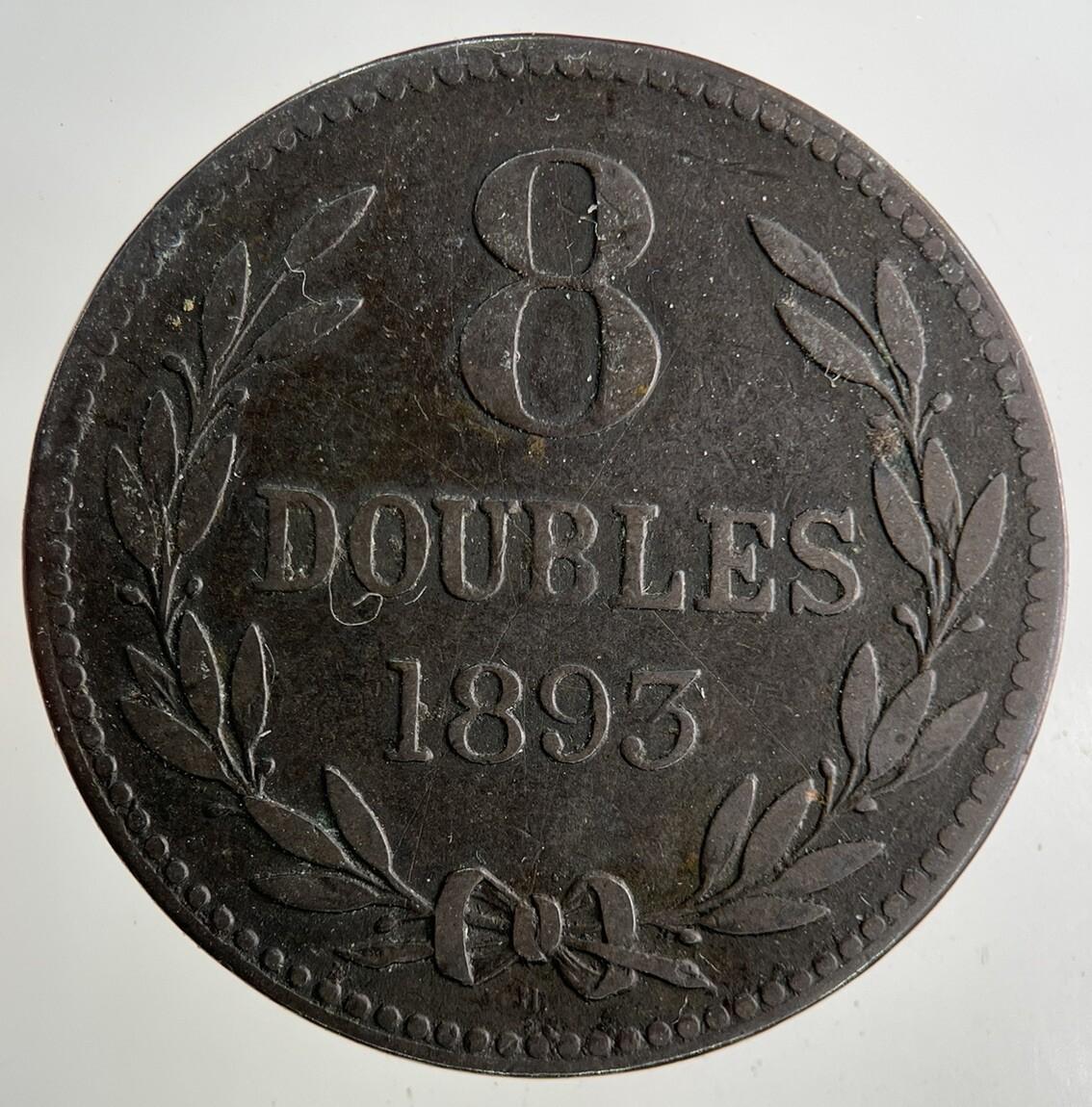 1893 Guernsey 8 Doubles Coin | Collectable Grade