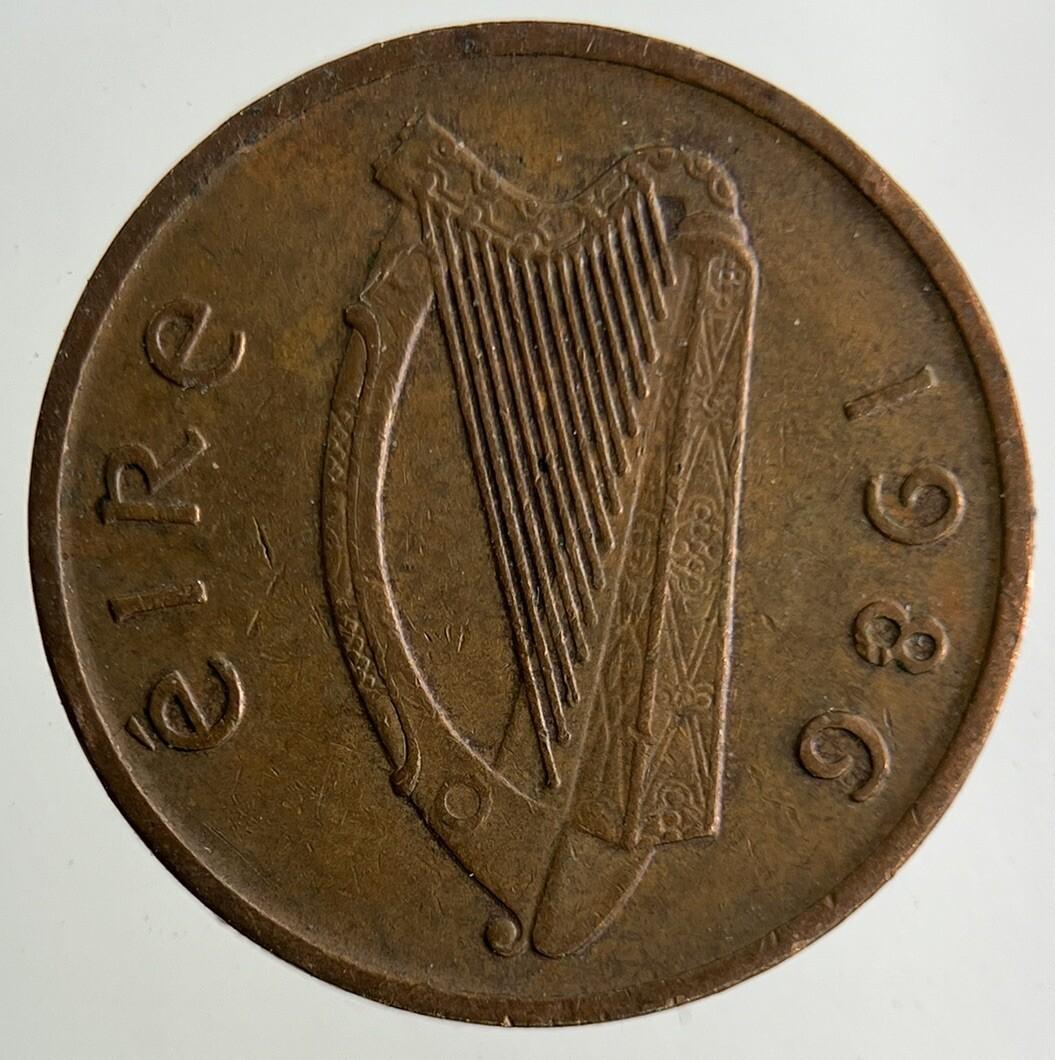 1986 Irish 1p One-Pence Coin | Fine Collectable Grade