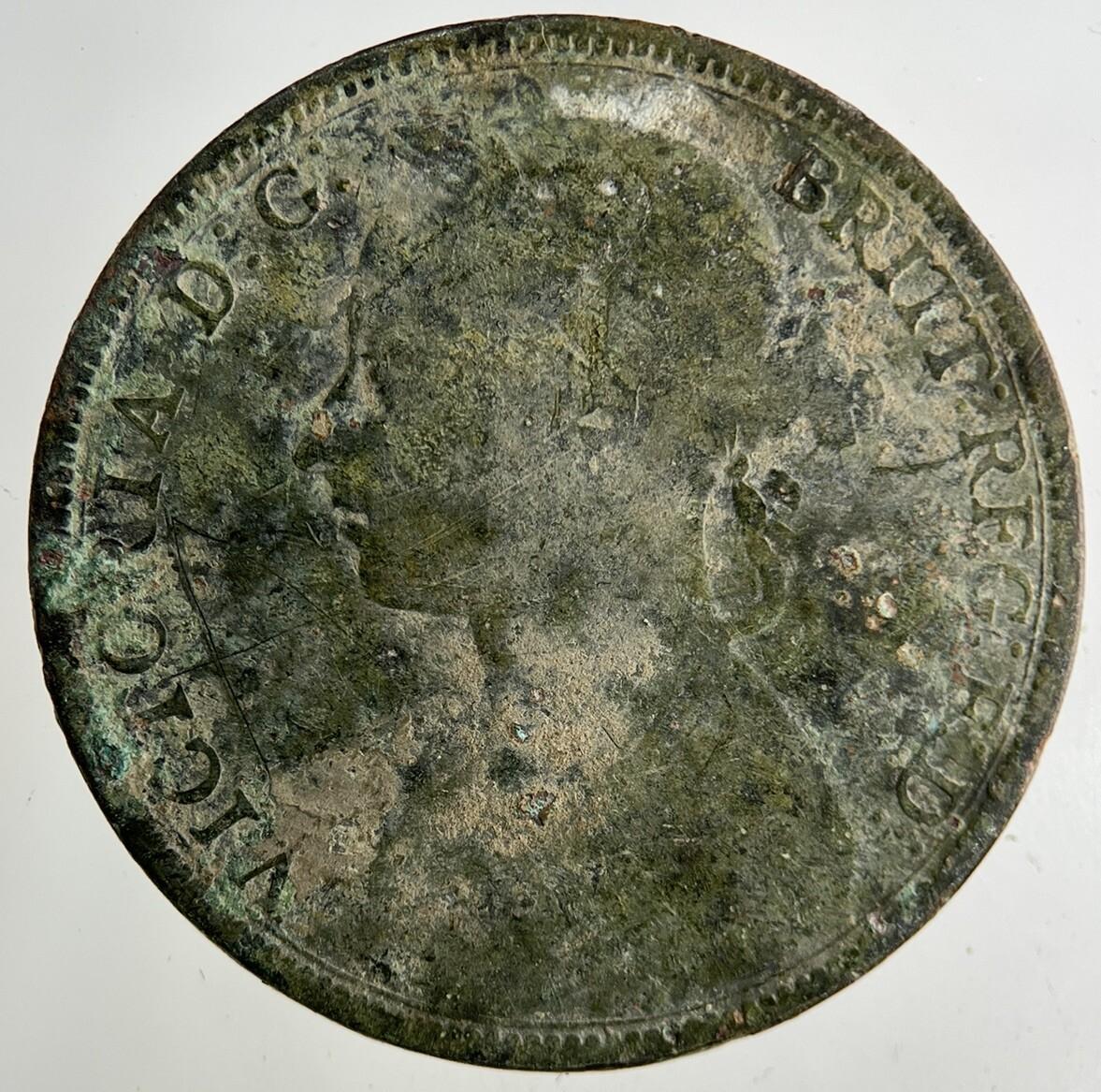 1895 Victoria One Penny Coin | Fine Collectable Grade